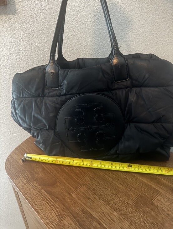 Tory Burch Handbags - Tory Burch Black Quilted Logo Puffer Tote